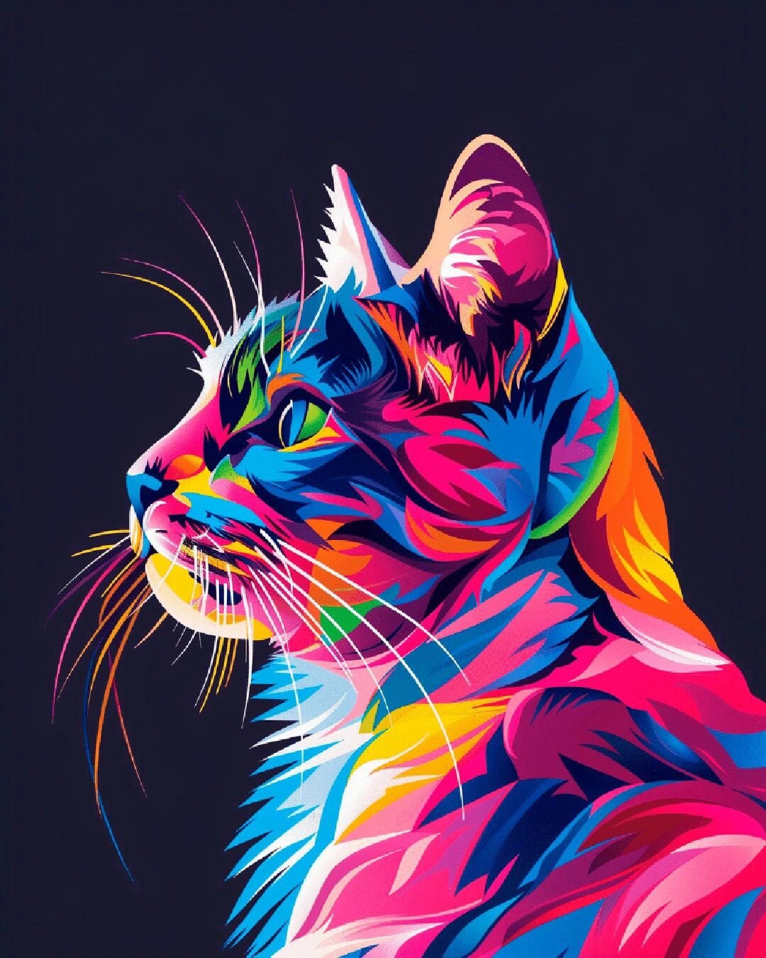 Pop Art Cat paint by numbers kit