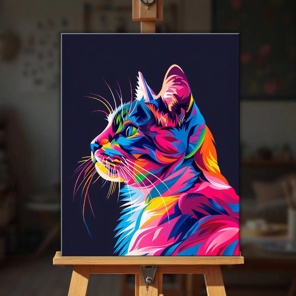 Pop Art Cat paint by numbers kit