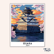 Osaka - Travel Poster paint by numbers kit