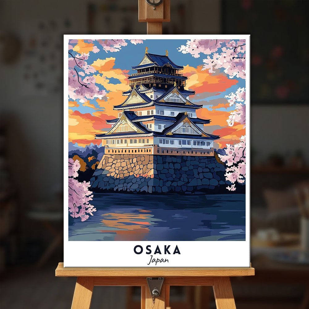 Osaka - Travel Poster paint by numbers kit