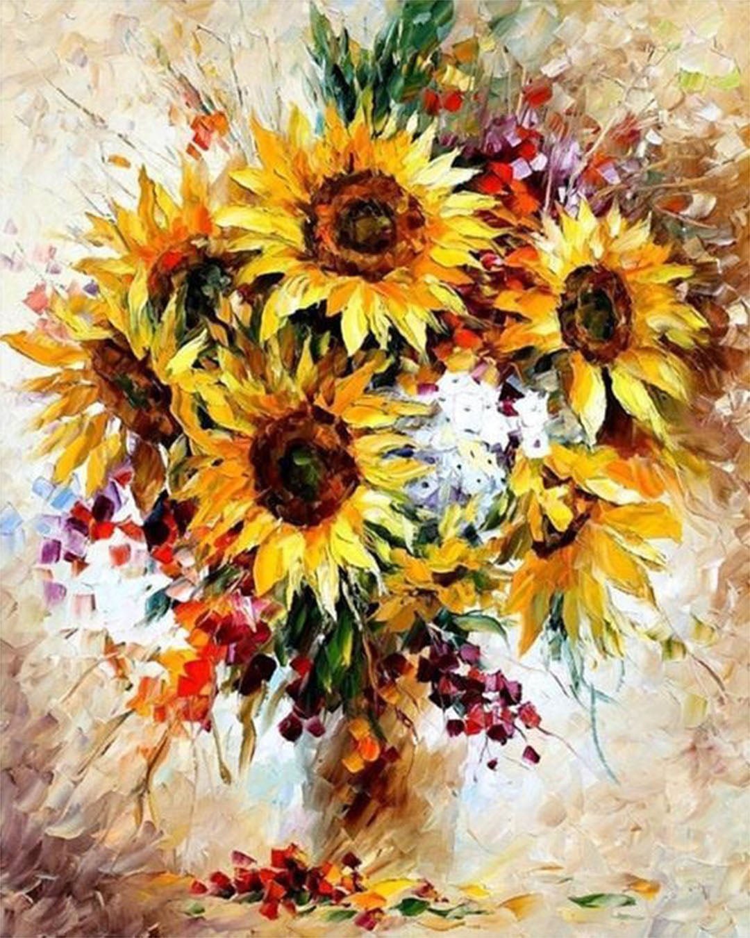 Pretty Sunflowers paint by numbers kit