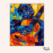 Geometric Guitarist paint by numbers kit