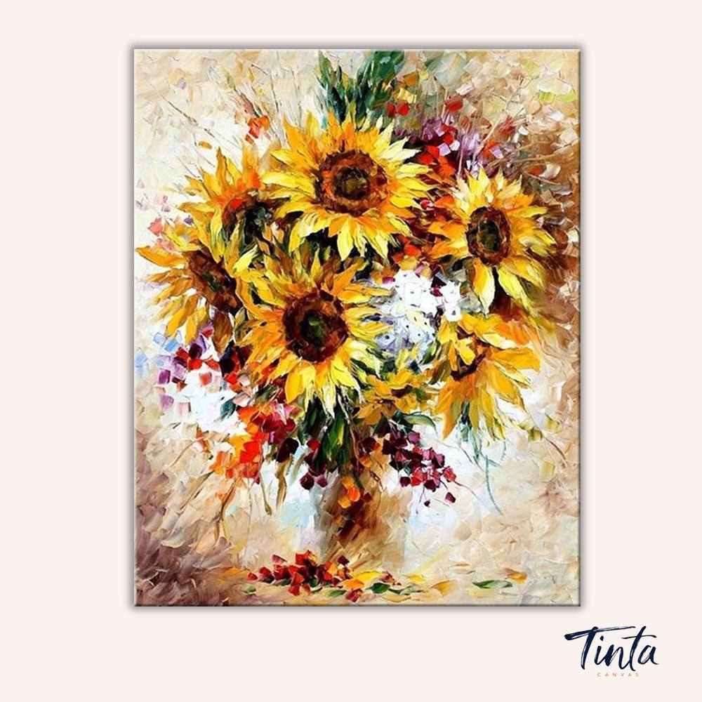 Pretty Sunflowers paint by numbers kit