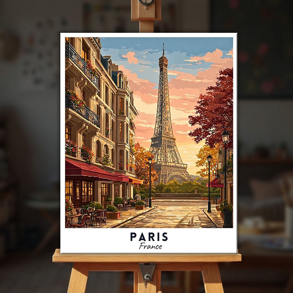 Paris - Travel Poster paint by numbers kit