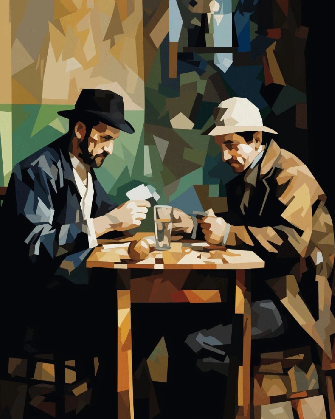 Card Players paint by numbers kit