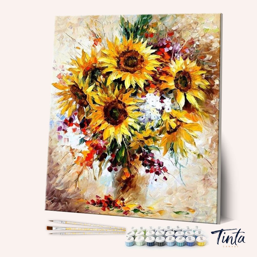 Pretty Sunflowers paint by numbers kit