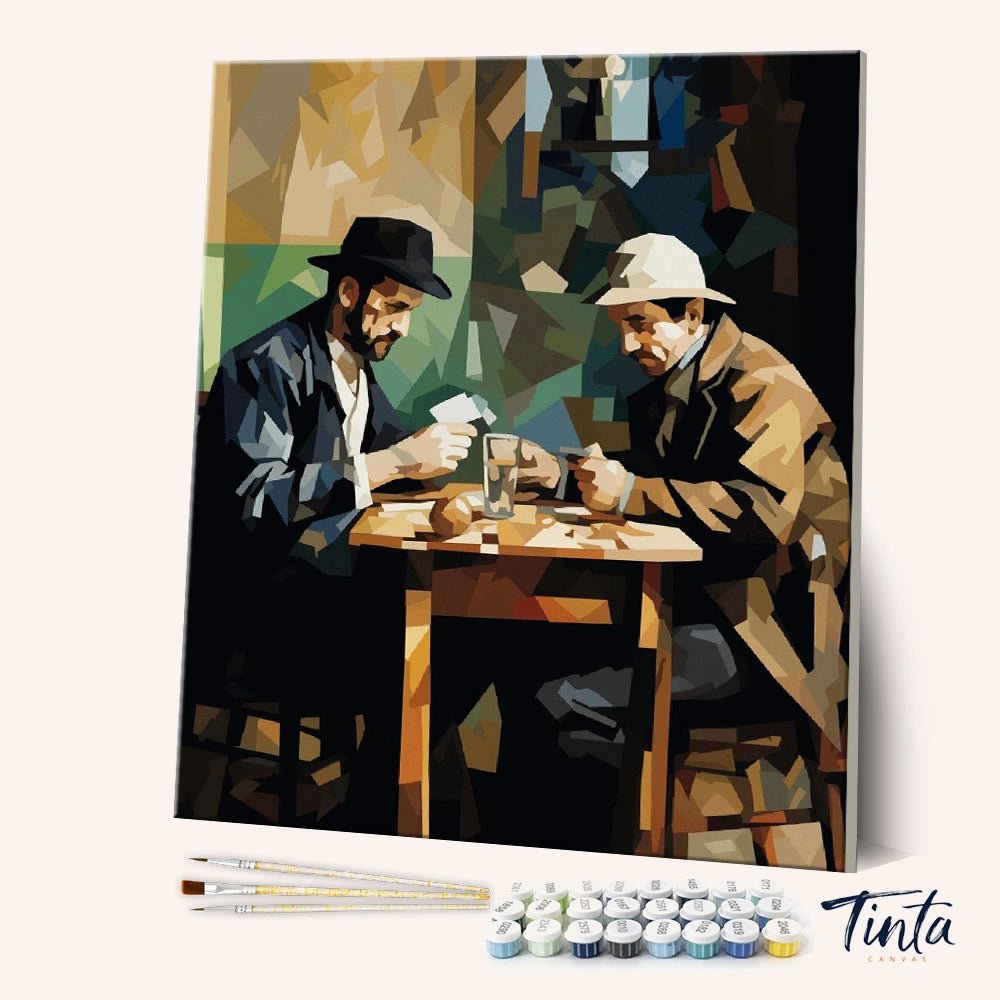Card Players paint by numbers kit