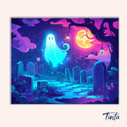 Neon Graveyard paint by numbers kit