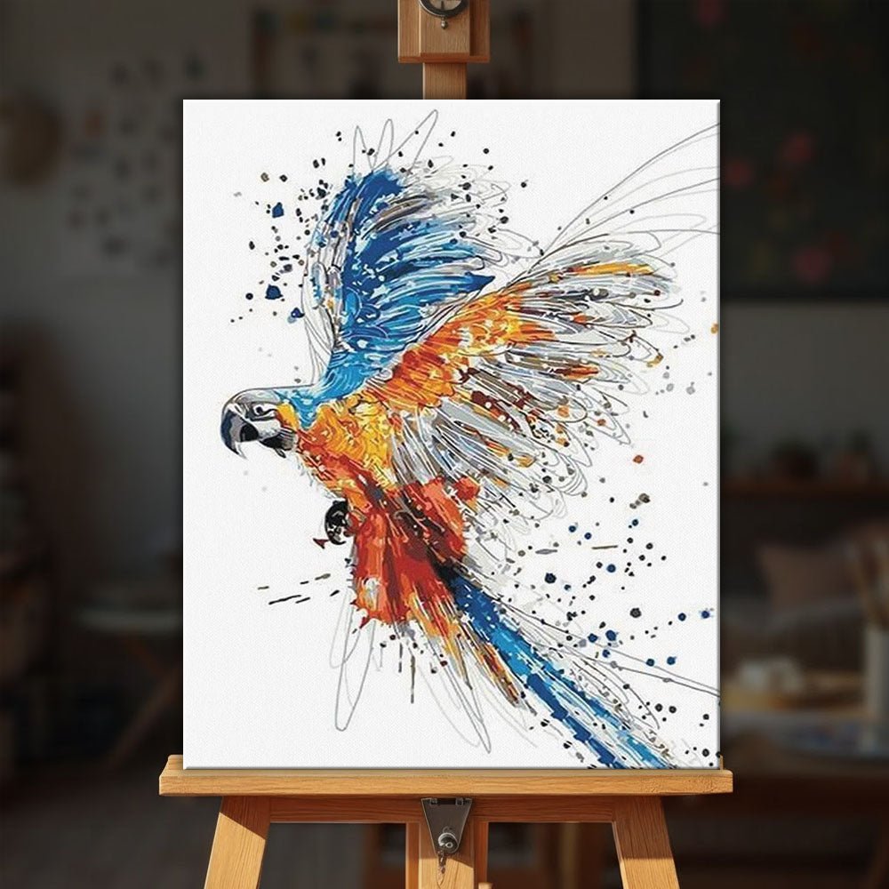 Parrot in Full Flight paint by numbers kit