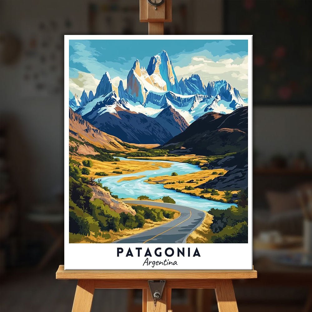 Patagonia - Travel Poster paint by numbers kit