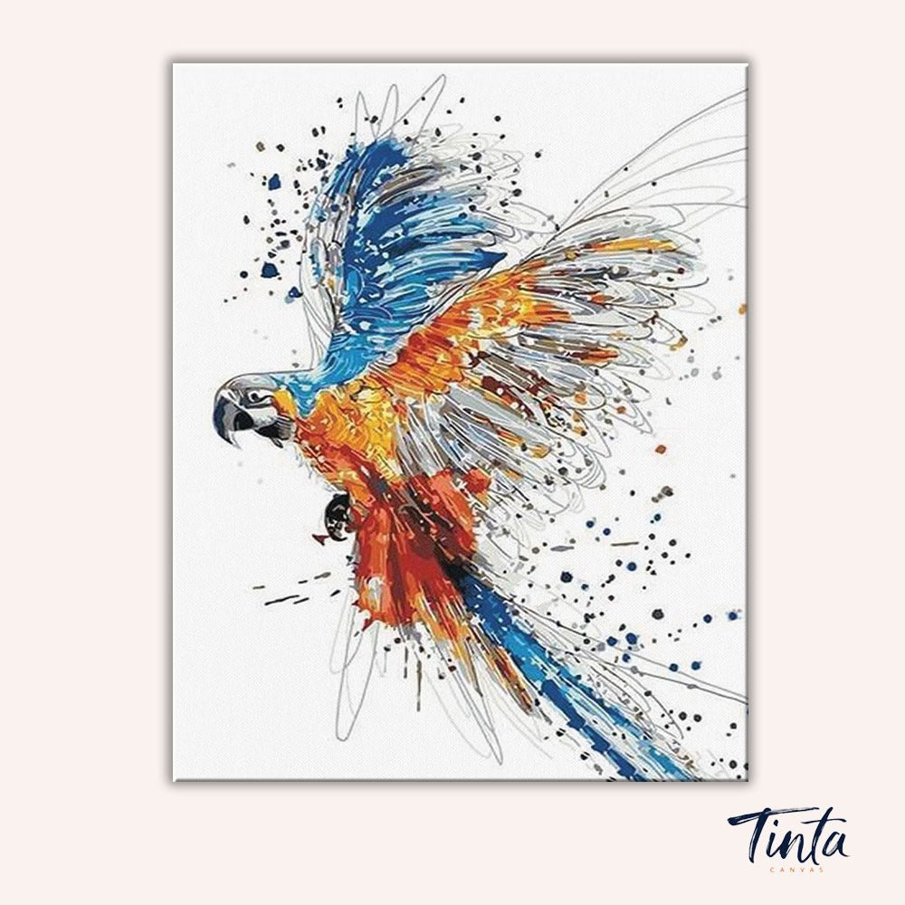 Parrot in Full Flight paint by numbers kit
