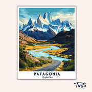 Patagonia - Travel Poster paint by numbers kit