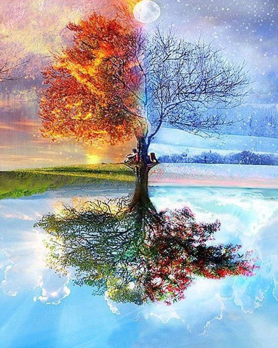 Four Seasons Tree paint by numbers kit