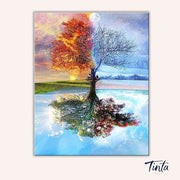 Four Seasons Tree paint by numbers kit