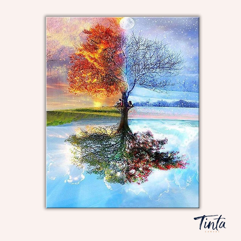 Four Seasons Tree paint by numbers kit