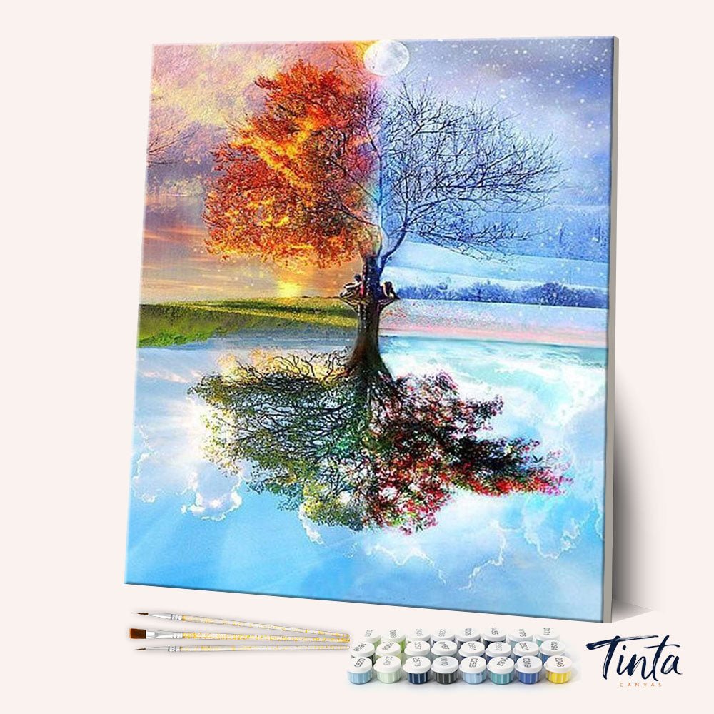 Four Seasons Tree paint by numbers kit