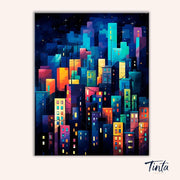 Neon Night City paint by numbers kit