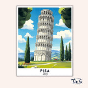 Pisa - Travel Poster paint by numbers kit