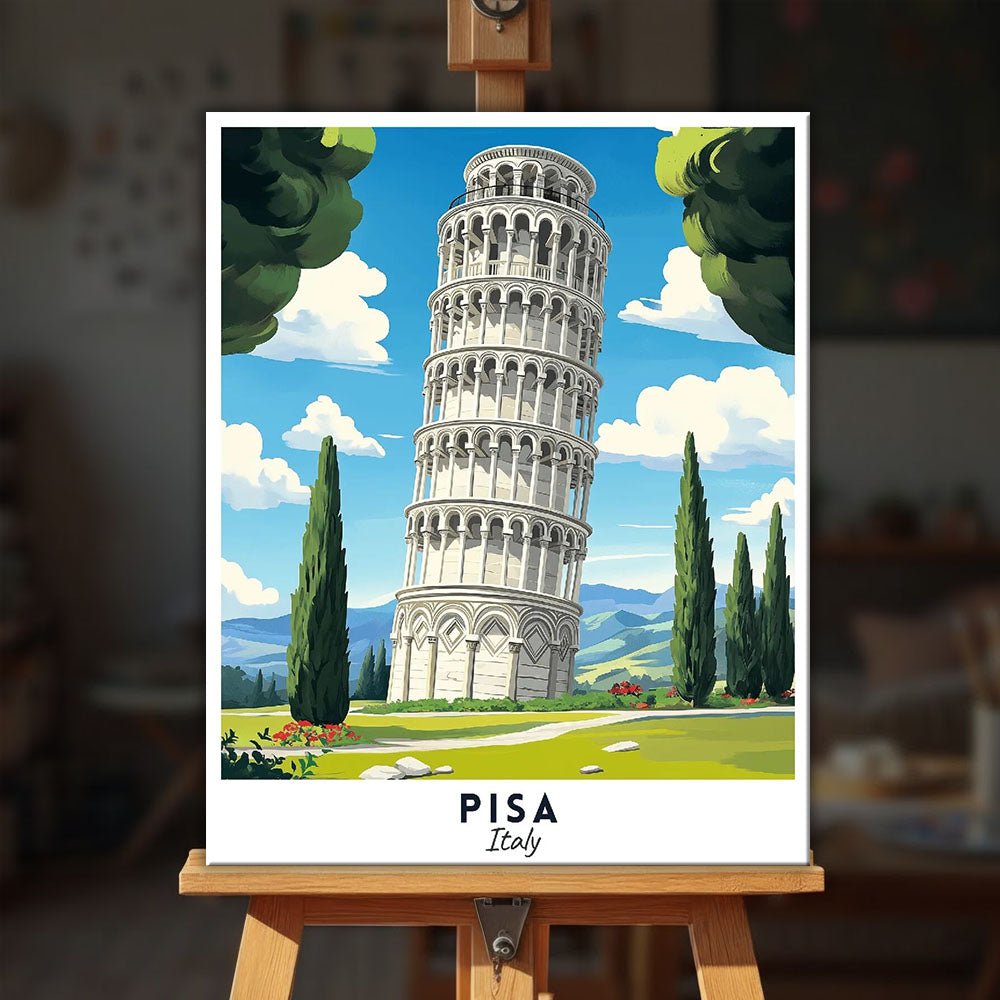 Pisa - Travel Poster paint by numbers kit