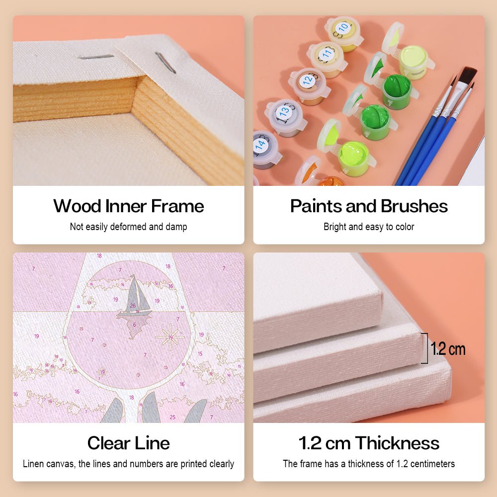Rosé Hour Reverie - Mini Paint by Numbers Kit (6 Pieces) paint by numbers kit