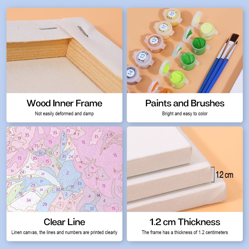 Held in Bloom - Mini Paint by Numbers Kit (6 Pieces) paint by numbers kit