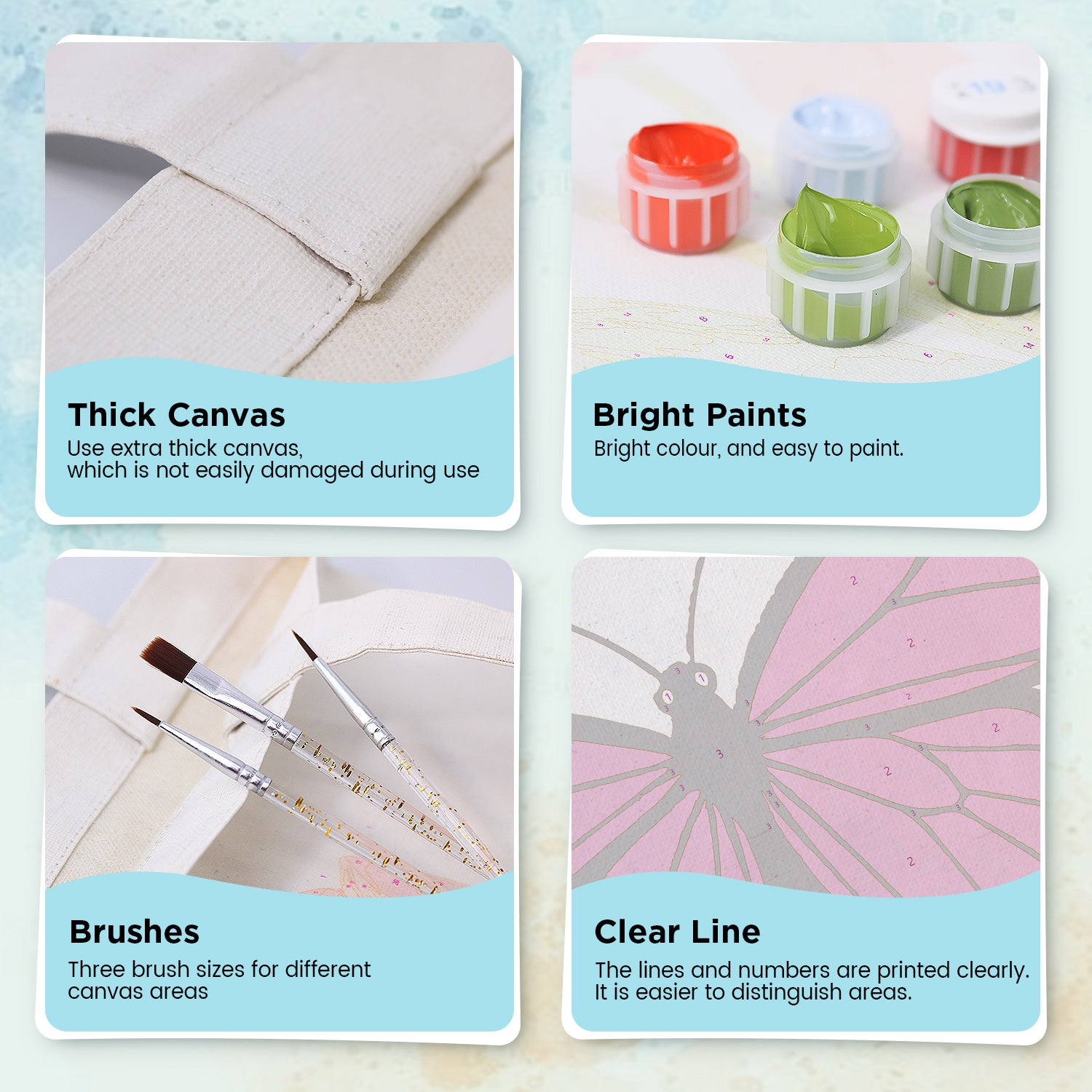 Blush Butterfly Carry Bag paint by numbers kit