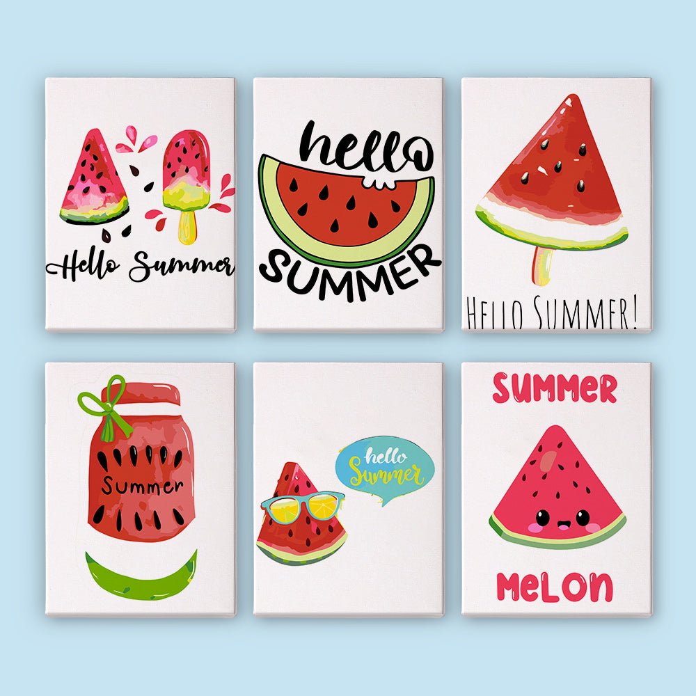 Hello Summer Melon - Mini Paint by Numbers Kit (6 Pieces) paint by numbers kit