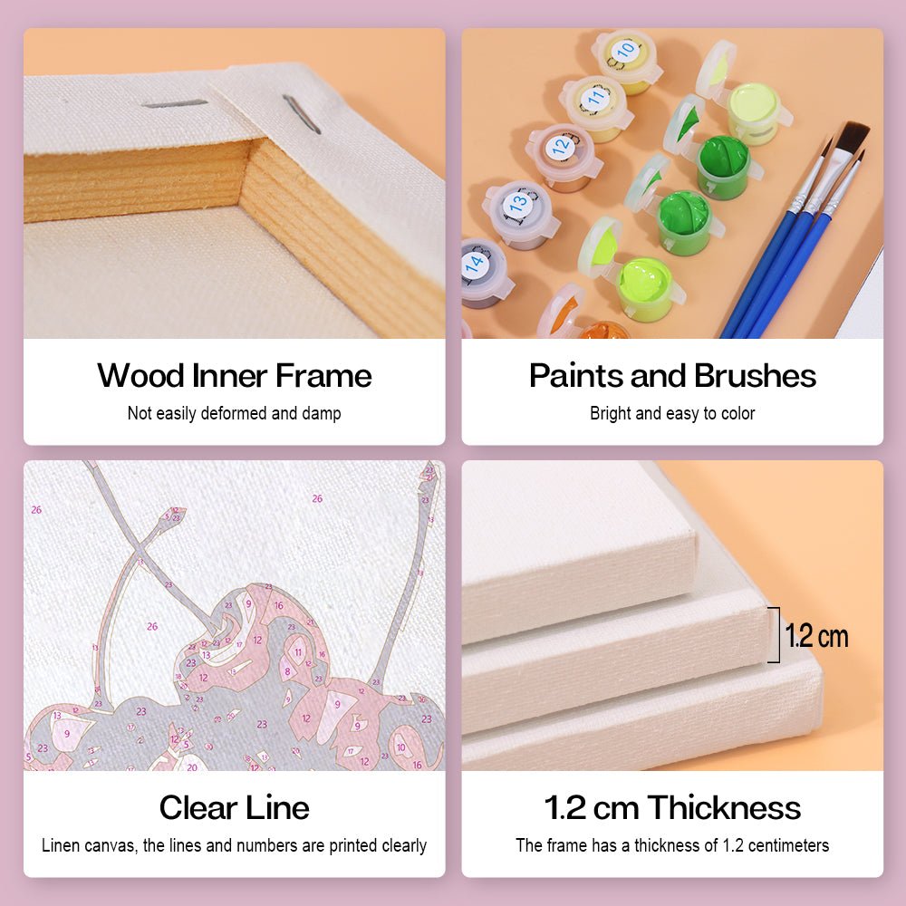 Berry & Citrus Luxe - Mini Paint by Numbers Kit (6 Pieces) paint by numbers kit