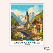 Andorra - Travel Poster paint by numbers kit
