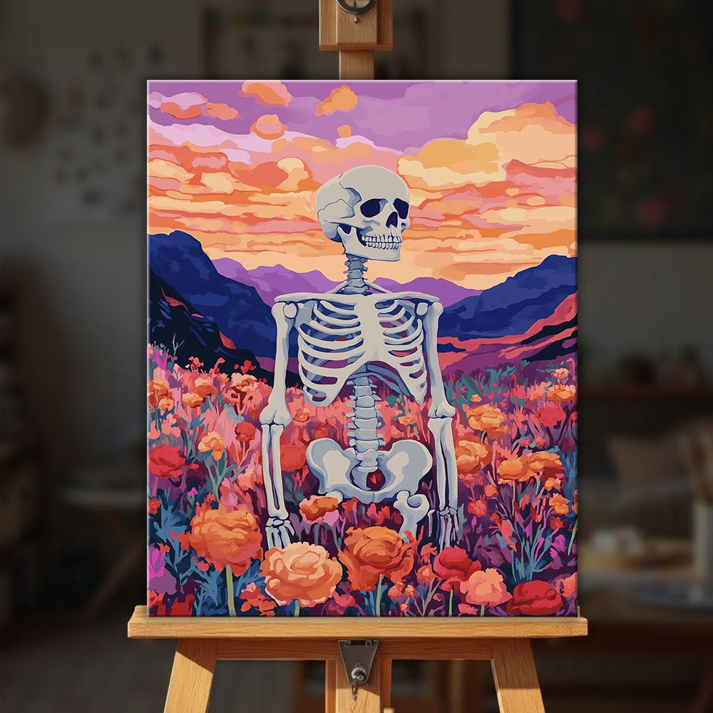 Skeleton Sunset paint by numbers kit