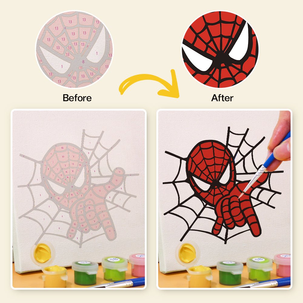 Web Hero Minis - Mini Paint by Numbers Kit (6 Pieces) paint by numbers kit