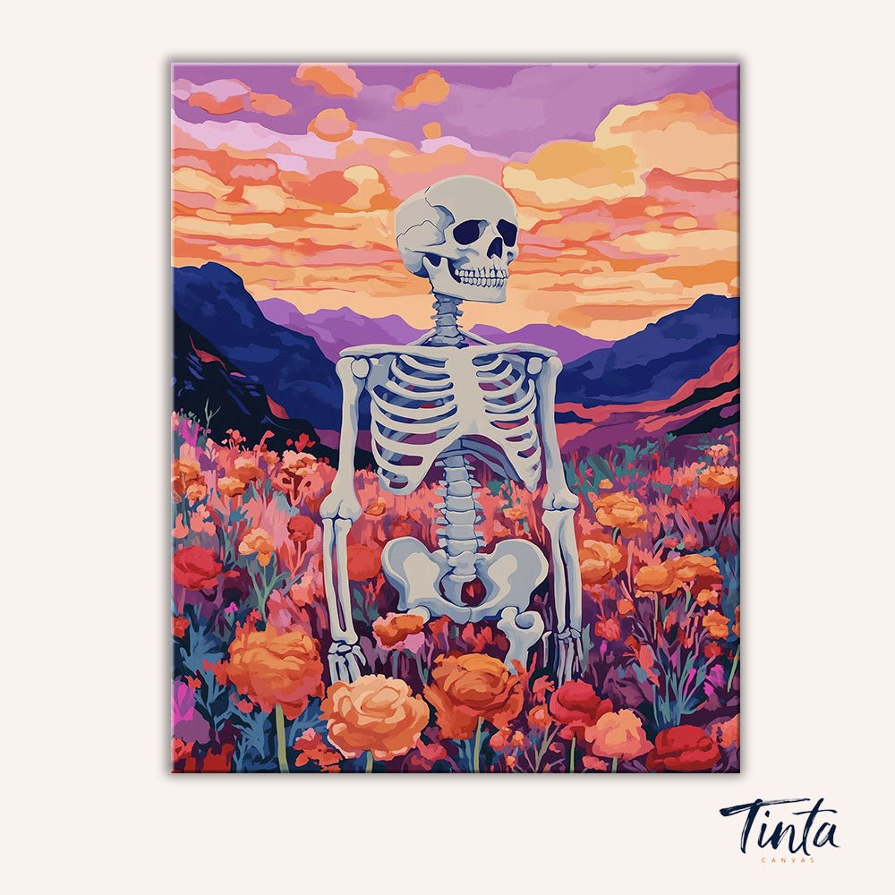 Skeleton Sunset paint by numbers kit