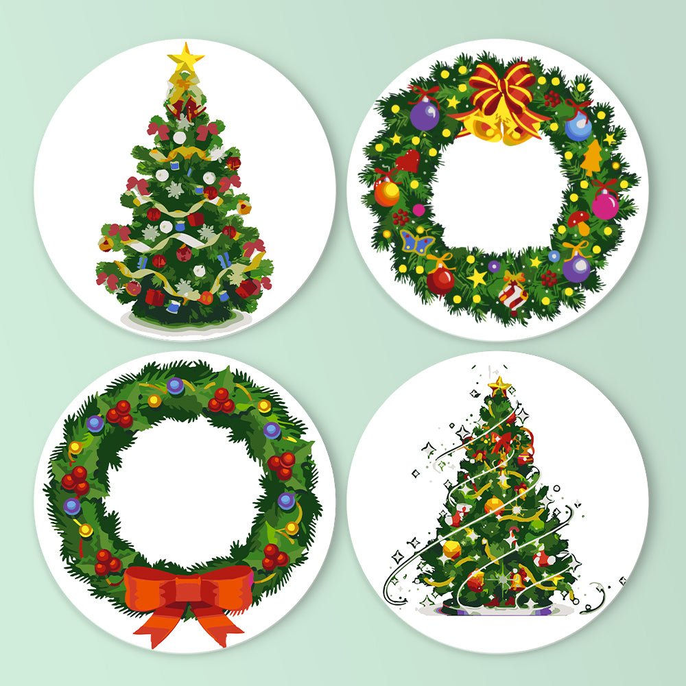 Evergreen Celebration (4 Pieces) paint by numbers kit