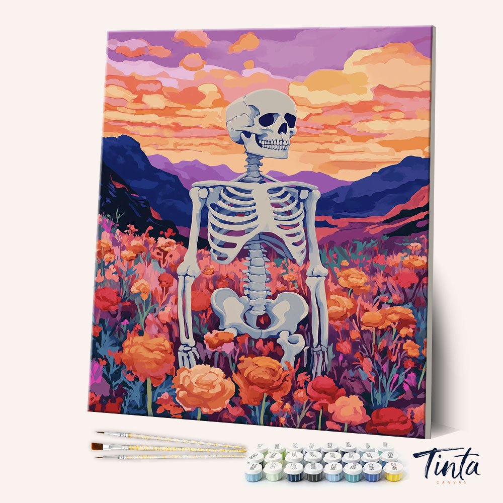 Skeleton Sunset paint by numbers kit