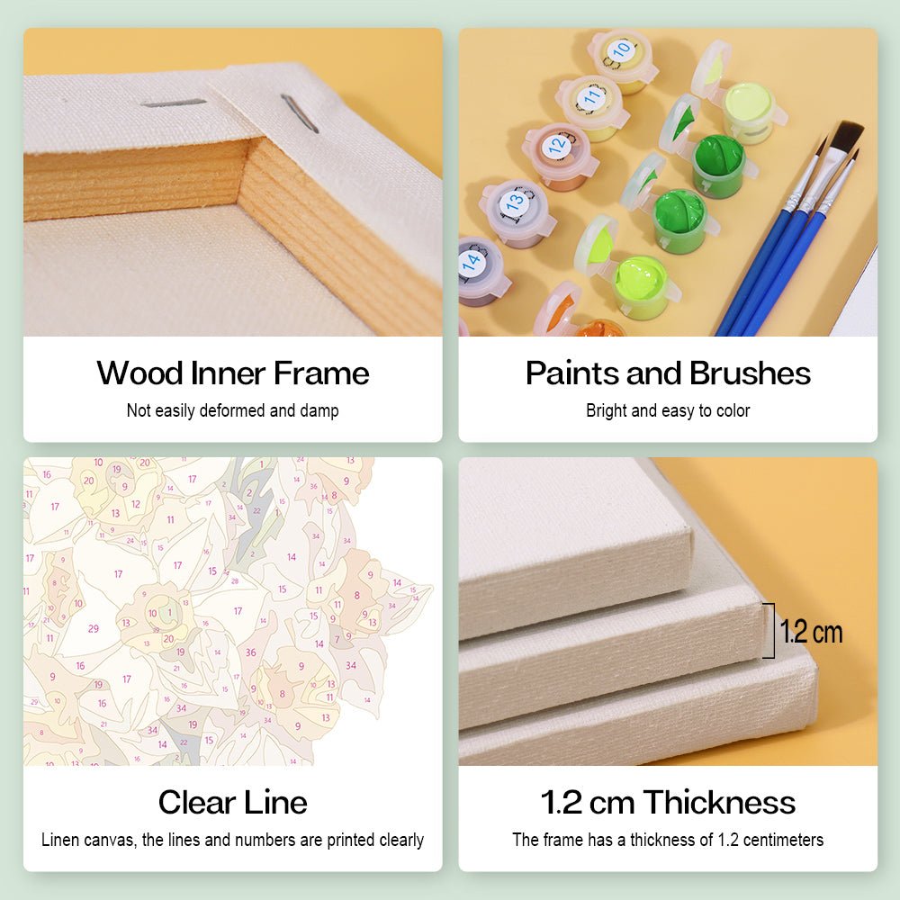 Fresh Meadow Florals - Mini Paint by Numbers Kit (6 Pieces)