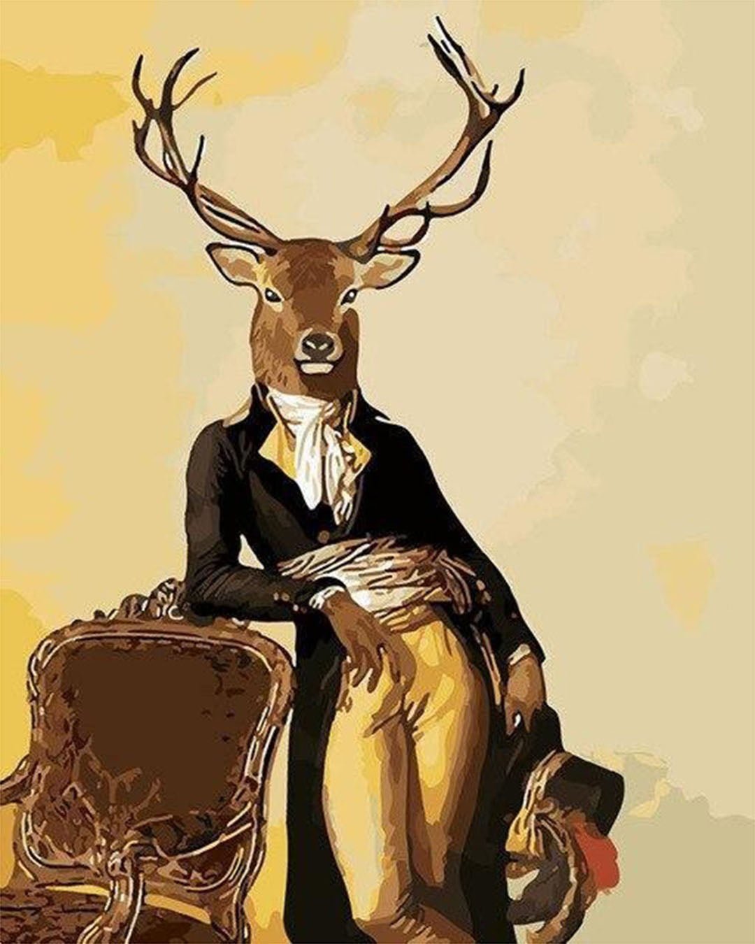 Mr. Deer in Suit paint by numbers kit