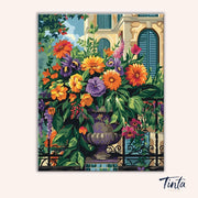 Balcony in Bloom paint by numbers kit