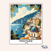 Positano - Travel Poster paint by numbers kit