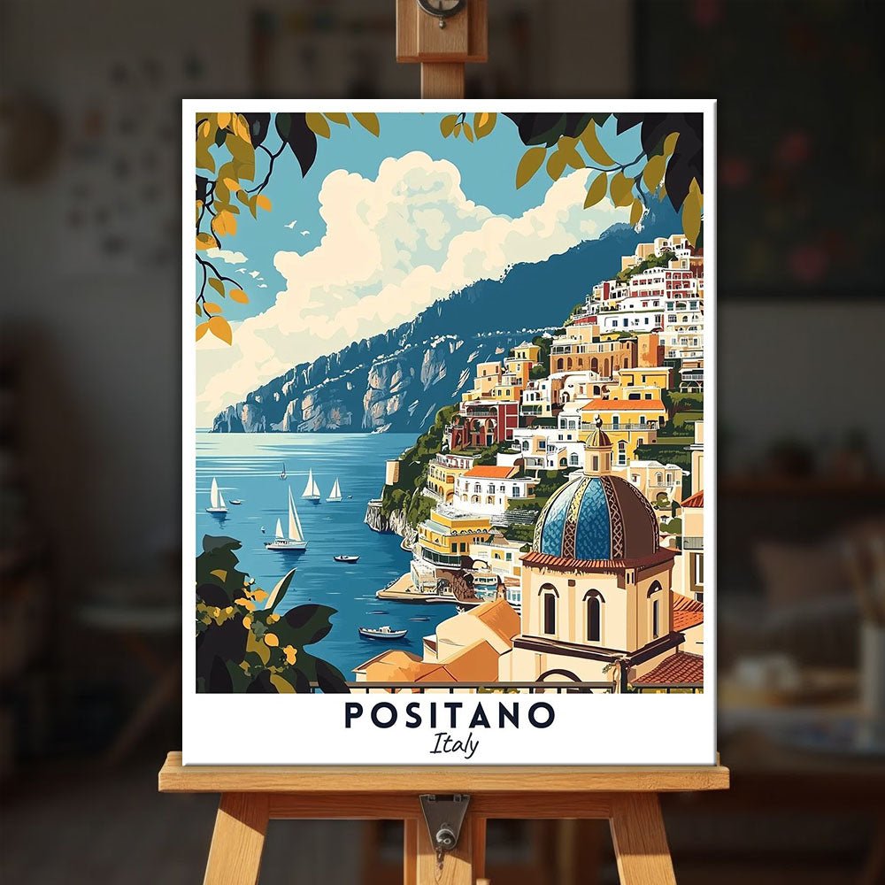 Positano - Travel Poster paint by numbers kit