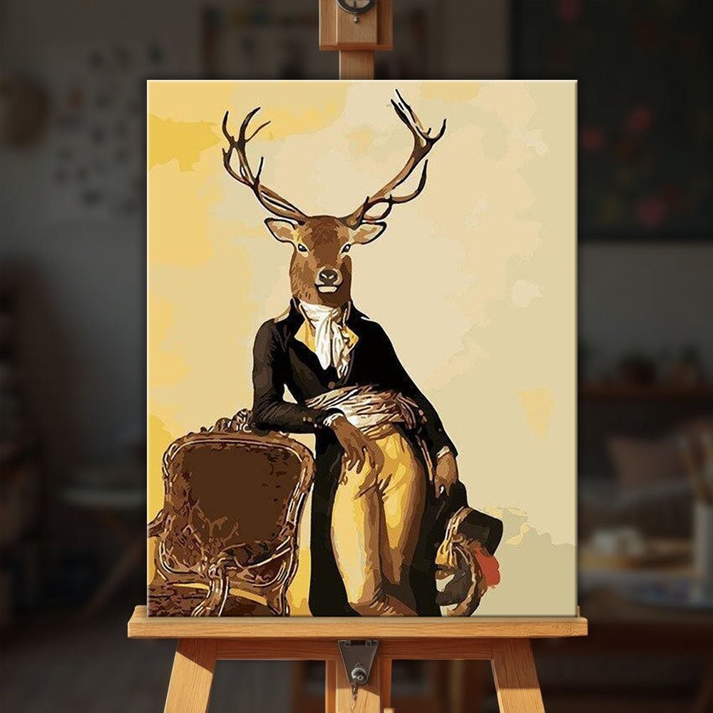 Mr. Deer in Suit paint by numbers kit