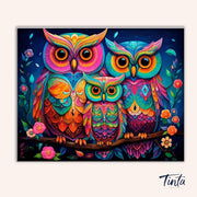 Night Garden Owls paint by numbers kit