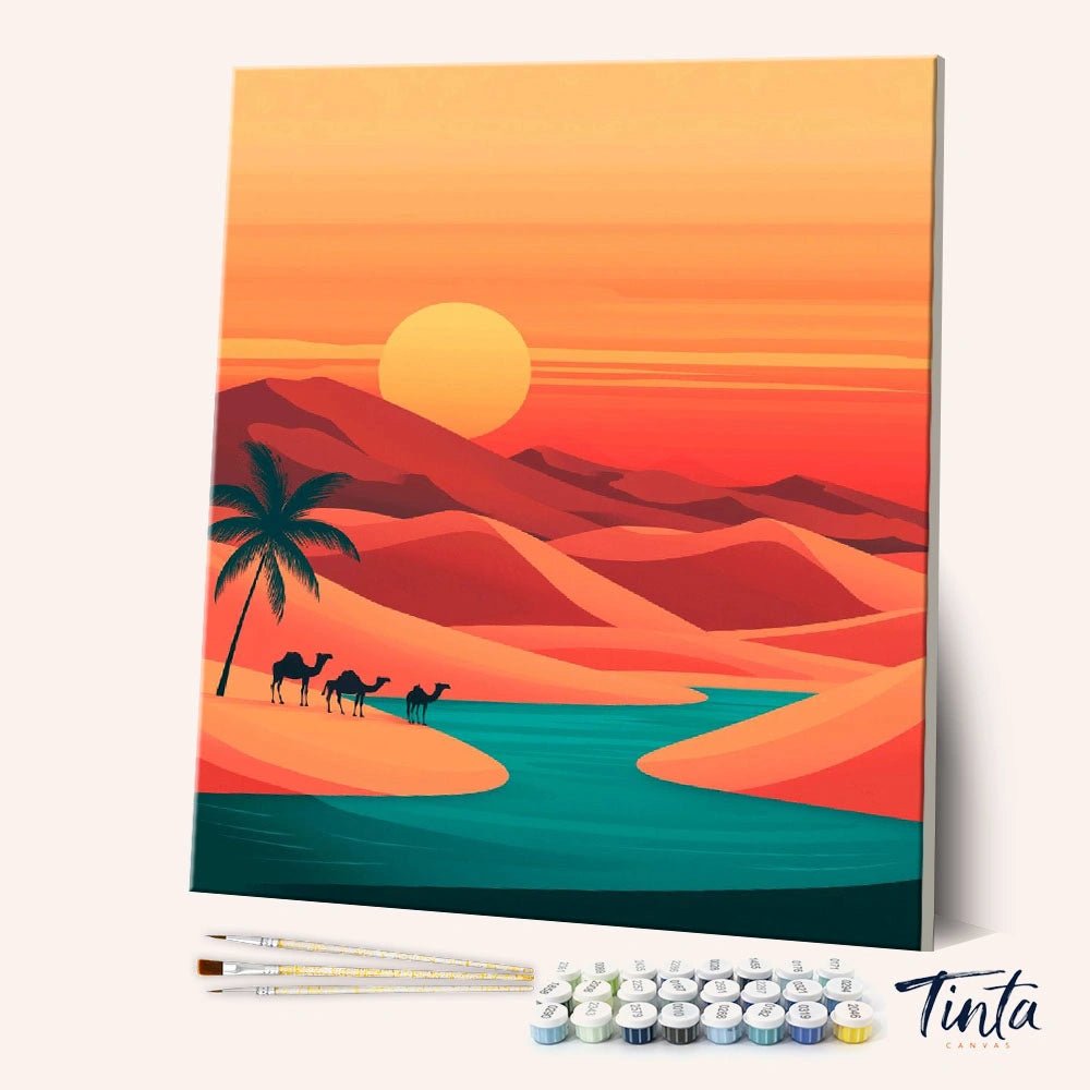Desert Sunset Oasis paint by numbers kit