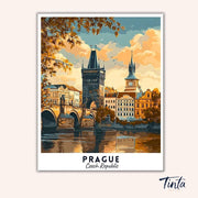 Prague - Travel Poster paint by numbers kit