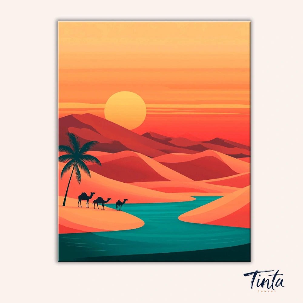 Desert Sunset Oasis paint by numbers kit
