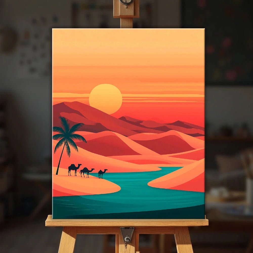 Desert Sunset Oasis paint by numbers kit