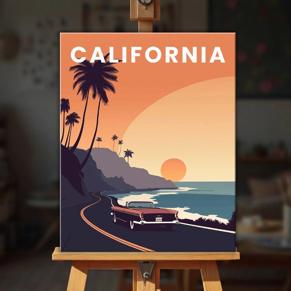 California Coastal Drive paint by numbers kit