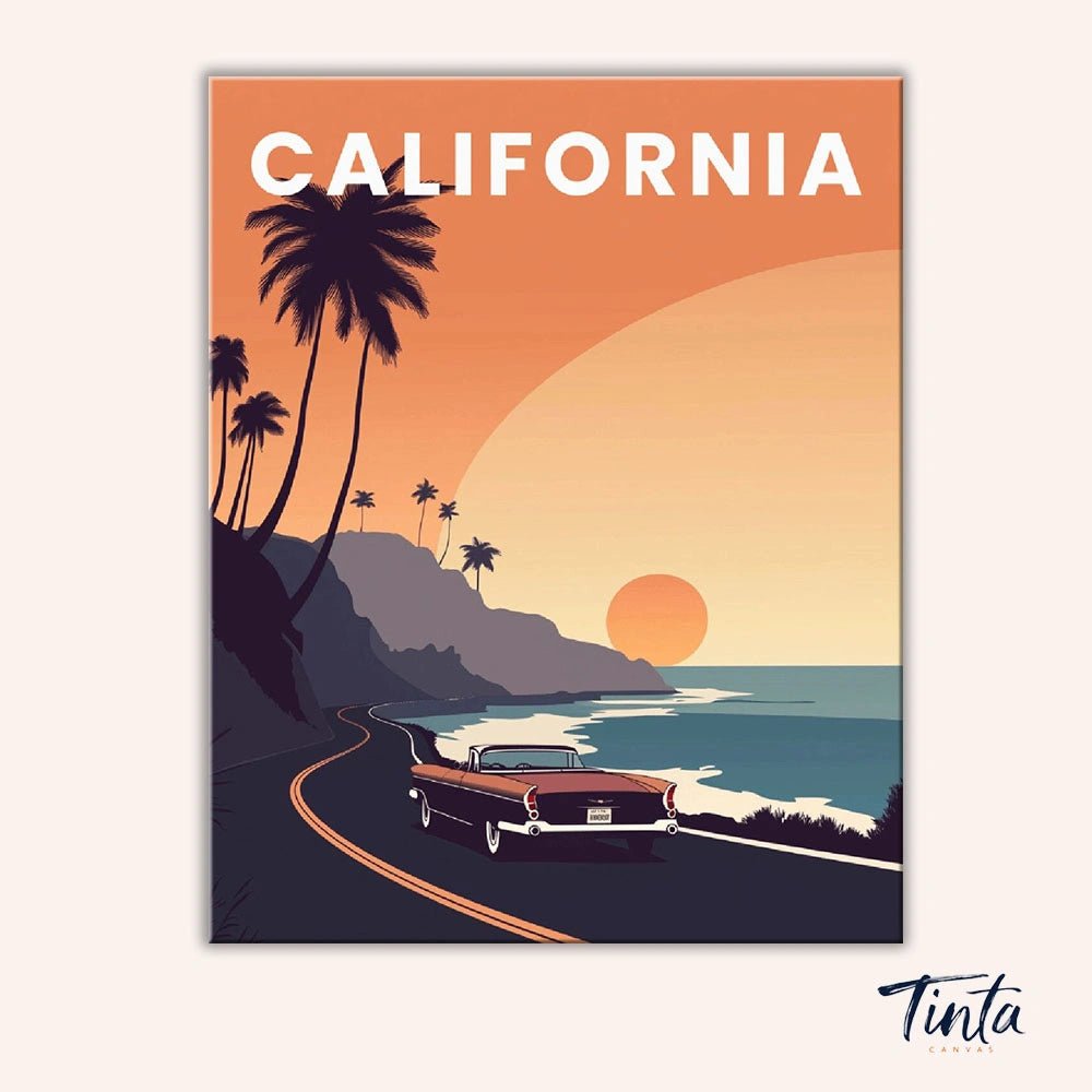 California Coastal Drive paint by numbers kit