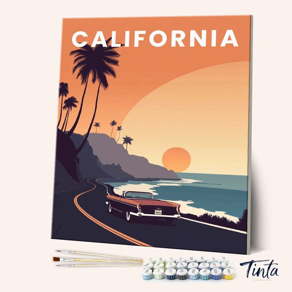California Coastal Drive paint by numbers kit