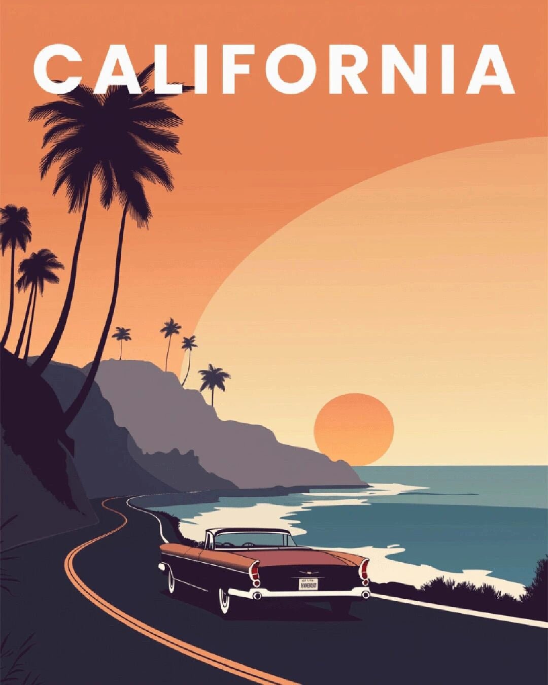 California Coastal Drive paint by numbers kit