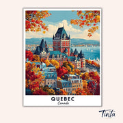 Quebec - Travel Poster paint by numbers kit
